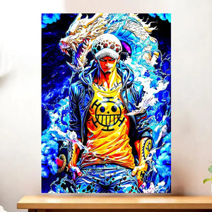 Affiche Trafalgar Law One Piece illustré à la main en Anjou