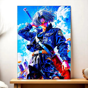 Tableau Trunks Dragon Ball illustré à la main en Anjou
