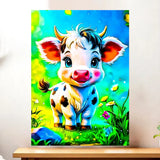 Affiche Vache illustrée à la main en Anjou