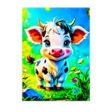 Poster Vache illustré à la main en Anjou
