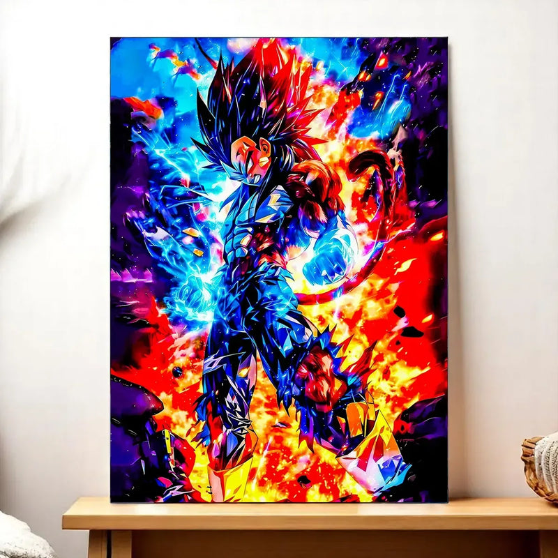 Toile Vegeta SSJ4 Dragon Ball GT illustrée à la main en Anjou