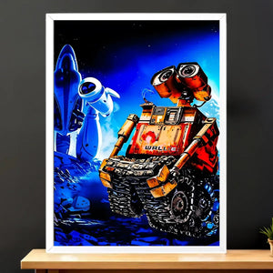 Cadre Blanc WALL-E illustré à la main en Anjou