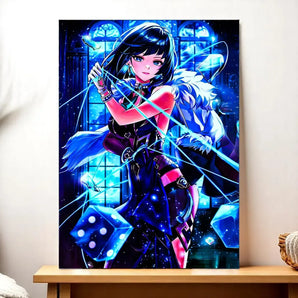 Tableau Yelan Genshin Impact illustré à la main en Anjou