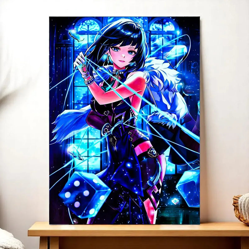 Tableau Yelan Genshin Impact illustré à la main en Anjou