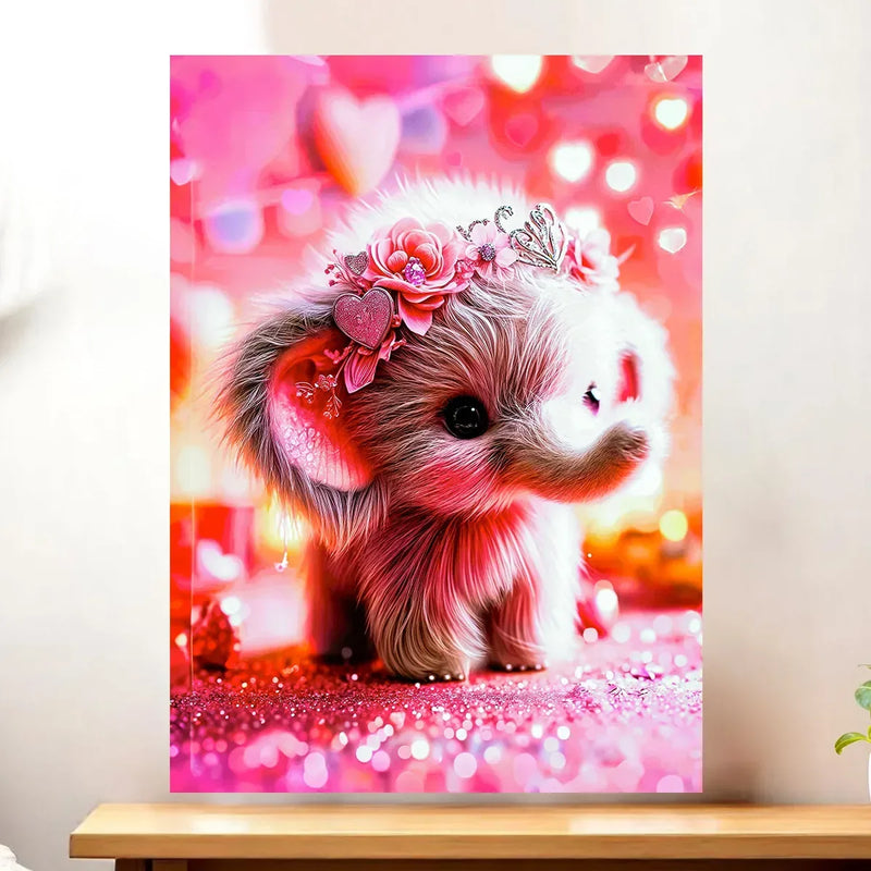 Affiche Éléphant Rose illustrée à la main en Anjou