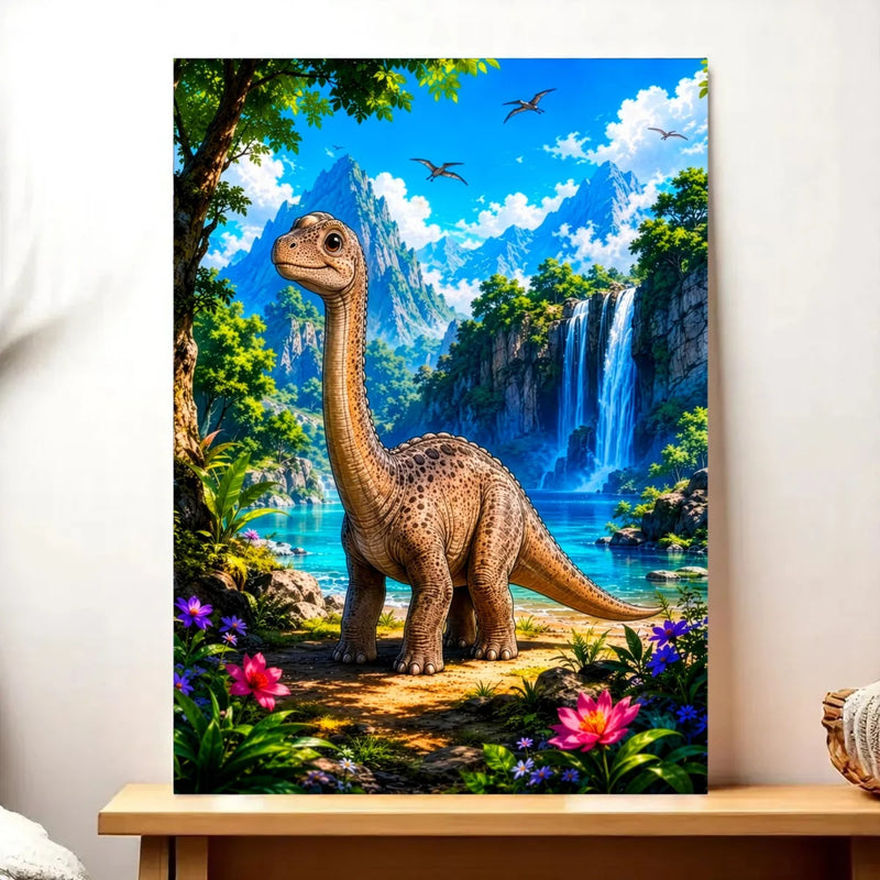 Tableau Dinosaure illustré à la main en Anjou
