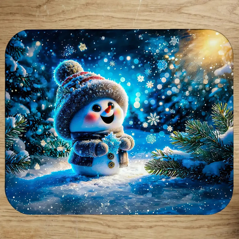 Tapis de Souris Bonhomme de Neige Mignon illustré à la main en Anjou