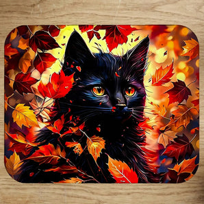 Tapis de Souris Chat Automne