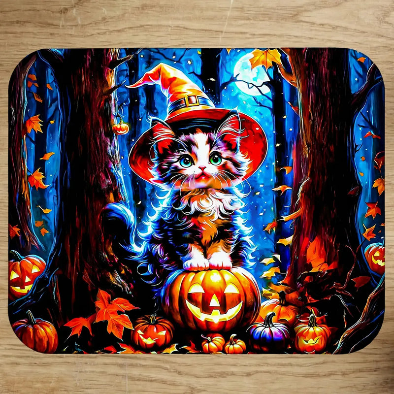 Tapis de Souris Chat Halloween illustré à la main en Anjou