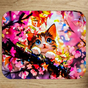 Tapis de Souris Chat Printemps illustré à la main en Anjou