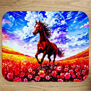 Tapis de Souris Cheval Prairie illustré à la main en Anjou