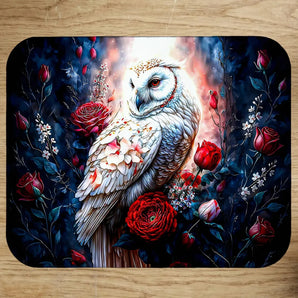 Tapis de Souris Chouette Effraie illustré à la main en Anjou
