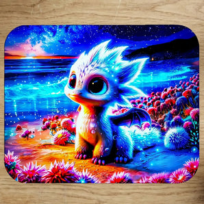 Tapis de Souris Dragon Blanc illustré à la main en Anjou