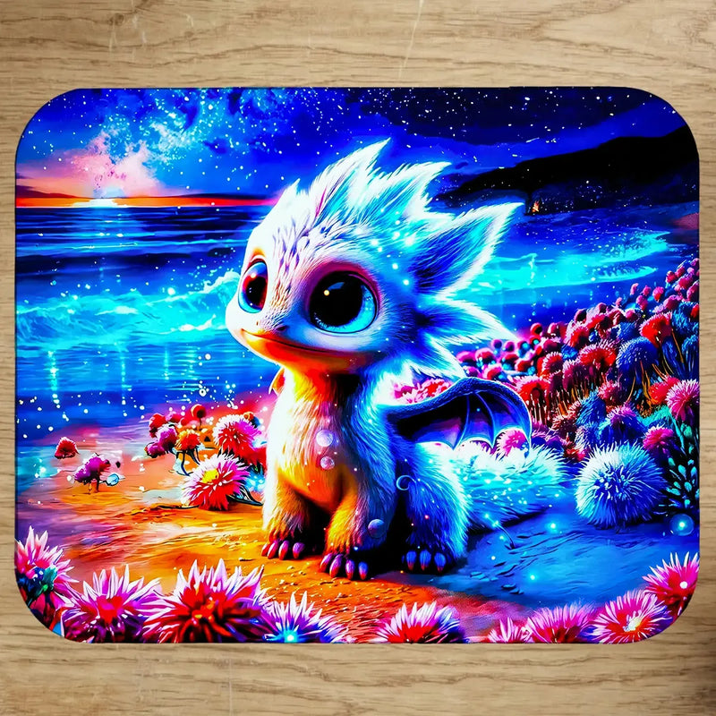 Tapis de Souris Dragon Blanc illustré à la main en Anjou
