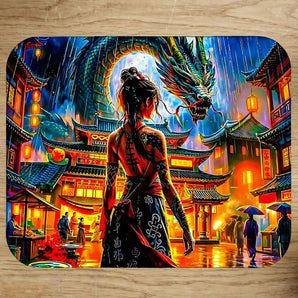 Tapis de Souris Dragon Japonais illustré à la main en Anjou