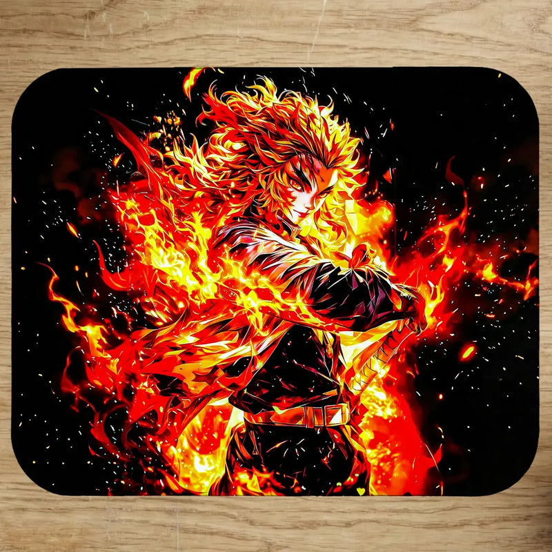 Tapis de Souris Rengoku Demon Slayer illustré à la main en Anjou