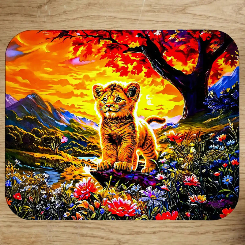 Tapis de Souris Lionceau illustré à la main en Anjou