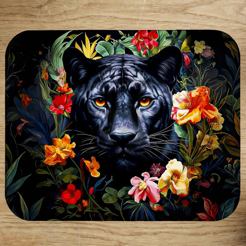 Tapis de Souris Panthère Fleurs illustré à la main en Anjou
