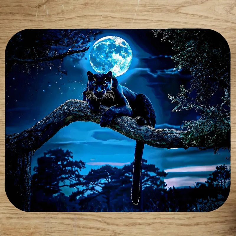 Tapis de Souris Panthère Noire illustré à la main en Anjou