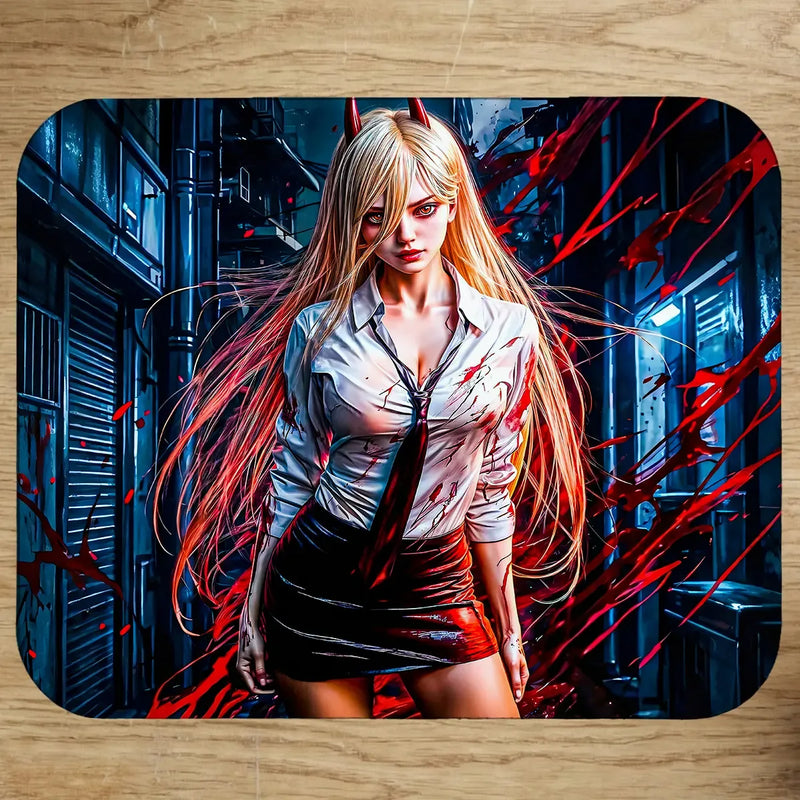 Tapis de Souris Power Chainsaw Man illustré à la main en Anjou