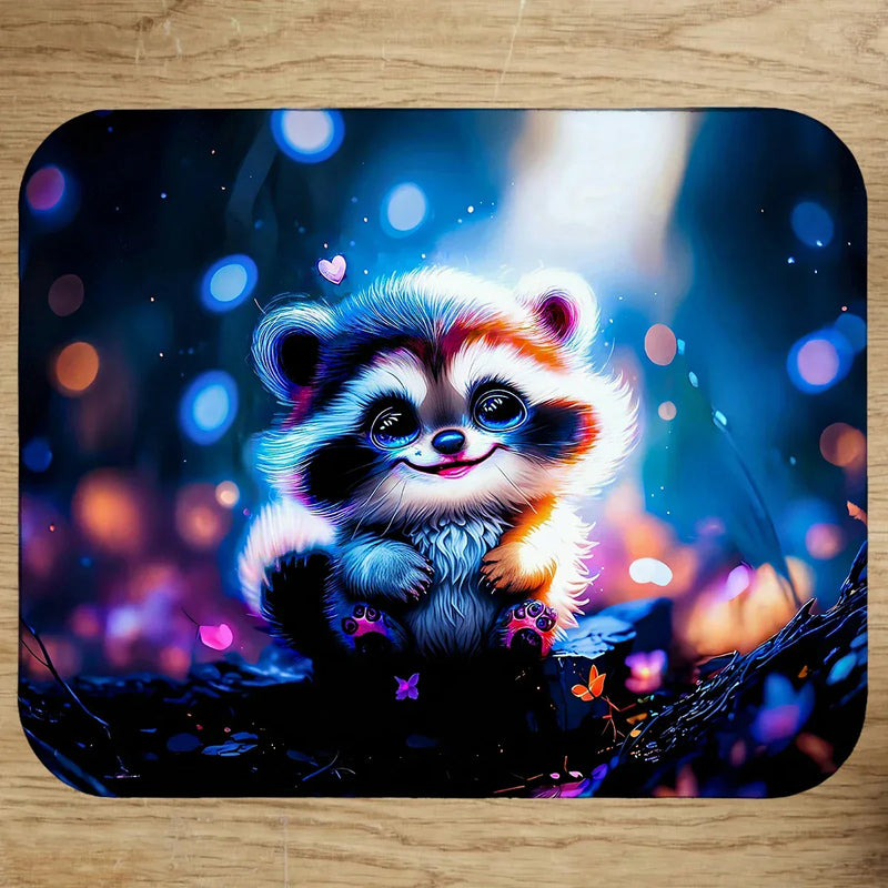 Tapis de Souris Raton Laveur illustré à la main en Anjou