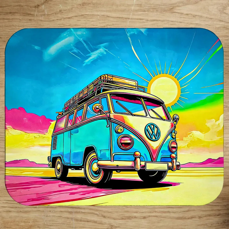 Tapis de Souris Combi Volkswagen illustré à la main en Anjou