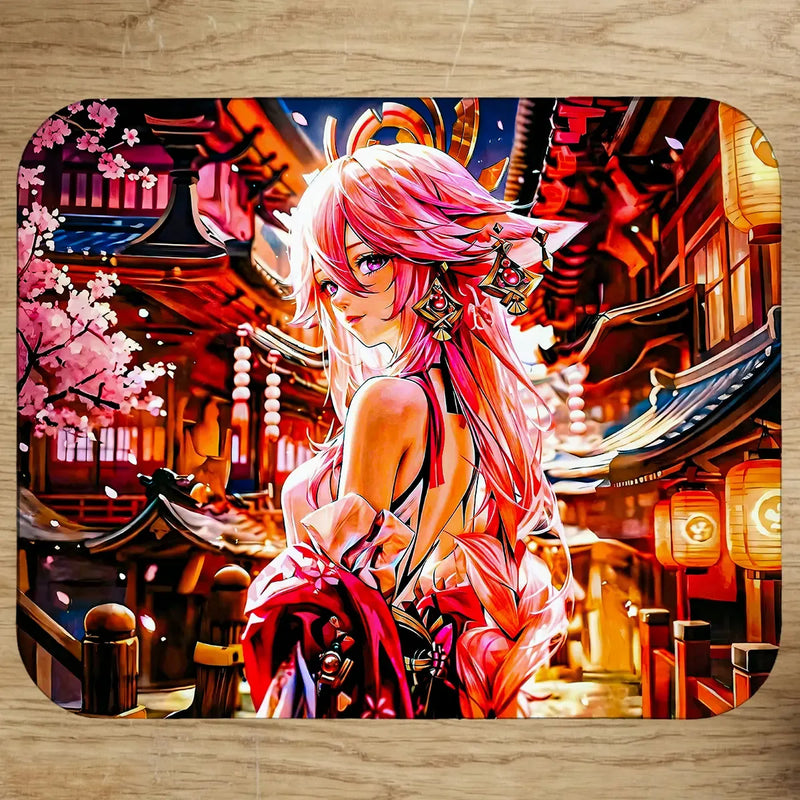Tapis de Souris Yae Miko Genshin Impact illustré à la main en Anjou