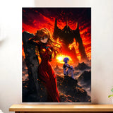 Affiche Evangelion illustrée à la main en Anjou