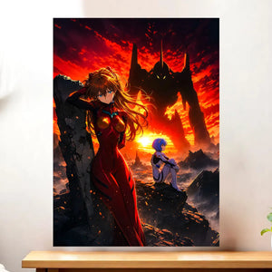 Affiche Evangelion illustrée à la main en Anjou