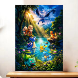 Affiche Pokémon starters de Kanto illustrée à la main en Anjou