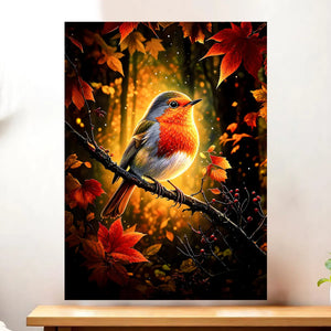 Affiche Rouge-Gorge illustrée à la main en Anjou