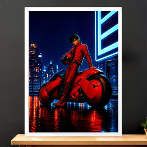 Cadre Blanc Akira illustré à la main en Anjou