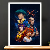 Cadre Blanc Cowboy Bebop illustré à la main en Anjou