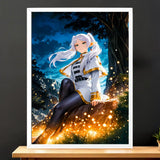 Cadre Blanc Frieren Sousou no Frieren illustré à la main en Anjou