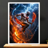Cadre Blanc God of War illustré à la main en Anjou