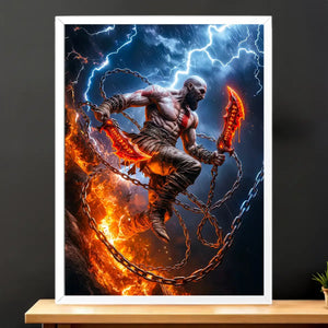Cadre Blanc God of War illustré à la main en Anjou