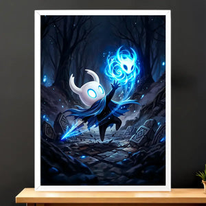 Cadre Blanc Hollow Knight illustré à la main en Anjou