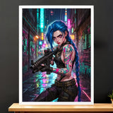 Cadre Blanc Jinx illustré à la main en Anjou