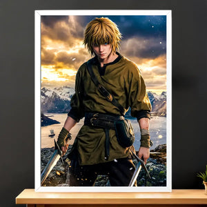 Cadre Blanc Vinland Saga illustré à la main en Anjou