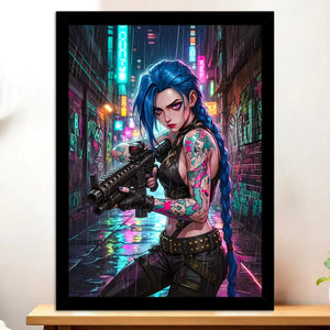 Cadre Noir Jinx illustré à la main en Anjou