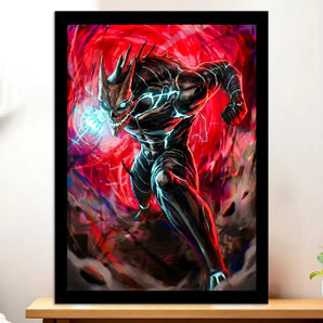 Cadre Noir Kaiju No 8 illustré à la main en Anjou