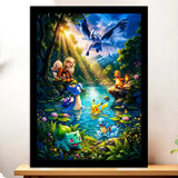 Cadre Noir Pokémon starters de Kanto illustré à la main en Anjou