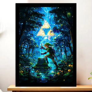 Cadre Noir Zelda illustré à la main en Anjou