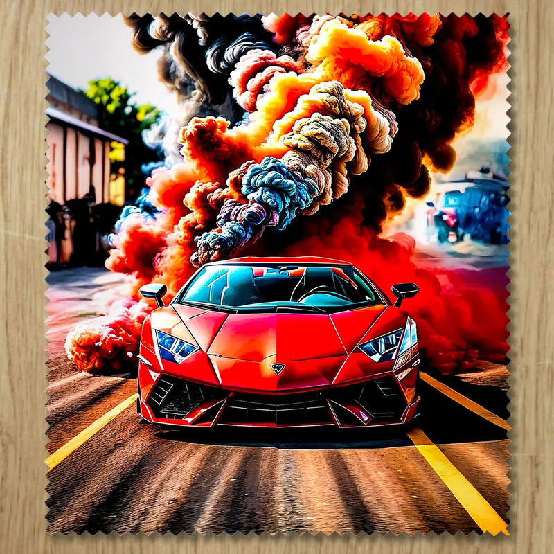 Chiffonnette Lamborghini illustrée à la main en Anjou