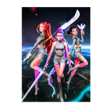Poster Kpop Demon Hunter HUNTR/X illustré à la main en Anjou