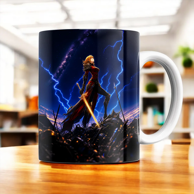 Mug Cha Hae-In Solo Leveling illustré à la main en Anjou