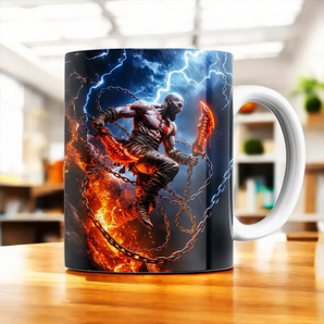 Mug God of War illustré à la main en Anjou