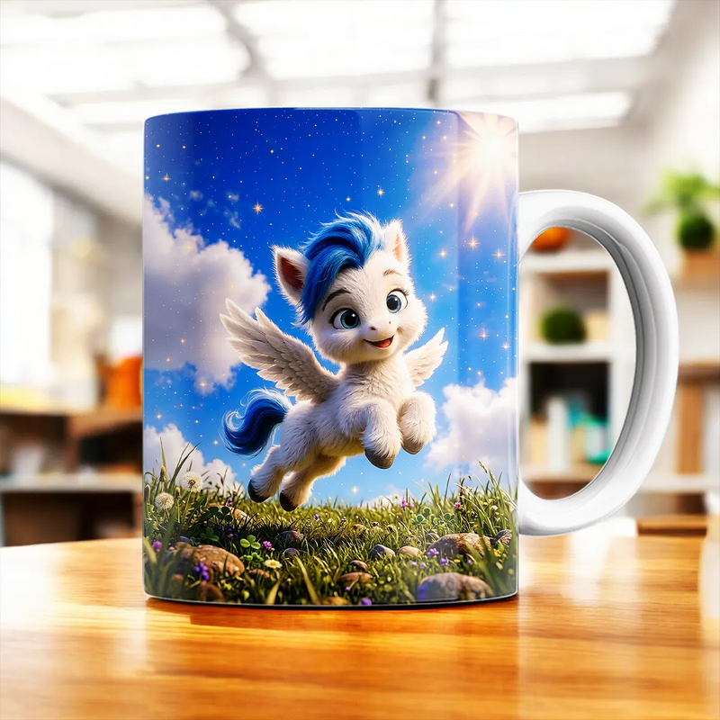 Mug Pégase Hercule illustré à la main en Anjou