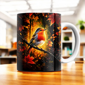 Mug Rouge-Gorge illustré à la main en Anjou