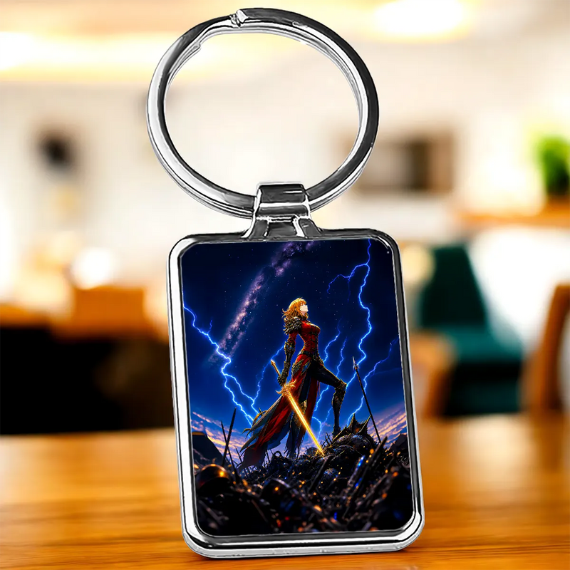 Porte Clé Cha Hae-In Solo Leveling illustré à la main en Anjou